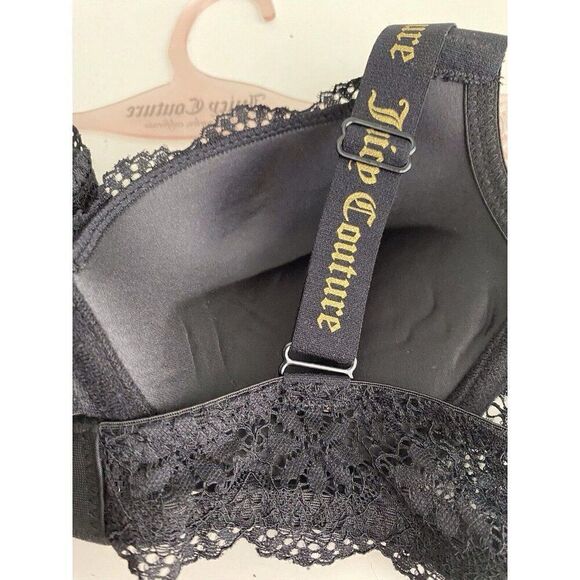 Juicy Couture Sexy Push Up Bra Size 34B Black Lace JC2210C Padded NEW - Picture 7 of 9